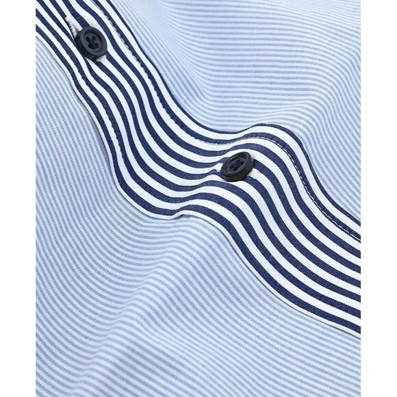 Tayion Collection Men's Slim-Fit Stripe-Placket Dress Shirt Blue M 15-15.5/32-33 - Picture 2 of 9